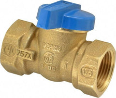 Legend Valve - 3/4" Pipe, Brass, Straight without Side Tap, Gas Ball Valve - 175 psi WOG Rating, Wedge Handle, FNPT x FNPT End Connections, 1 Piece - USA Tool & Supply