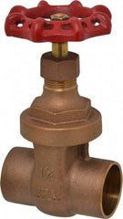 Legend Valve - 1-1/4" Pipe, Soldered Bronze Solid Wedge Stem Gate Valve - 200 WOG, 125 WSP, Screw Over Bonnet - USA Tool & Supply