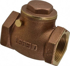 Legend Valve - 1-1/4" Brass Check Valve - Inline, FNPT x FNPT, 200 WOG - USA Tool & Supply