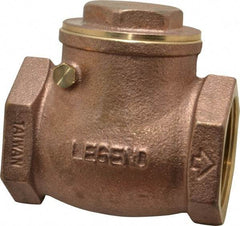 Legend Valve - 1-1/2" Brass Check Valve - Inline, FNPT x FNPT, 200 WOG - USA Tool & Supply