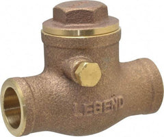 Legend Valve - 1/2" Brass Check Valve - Soldered x Soldered, 200 WOG - USA Tool & Supply