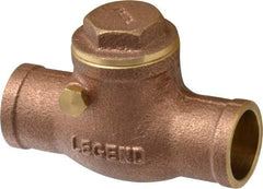 Legend Valve - 3/4" Brass Check Valve - Soldered x Soldered, 200 WOG - USA Tool & Supply