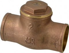 Legend Valve - 2" Brass Check Valve - Soldered x Soldered, 200 WOG - USA Tool & Supply