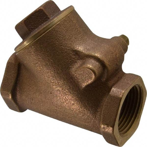 Legend Valve - 1" Bronze Check Valve - Y-Pattern, FNPT x FNPT, 300 WOG - USA Tool & Supply
