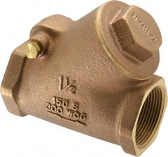 Legend Valve - 1-1/2" Bronze Check Valve - Y-Pattern, FNPT x FNPT, 300 WOG - USA Tool & Supply