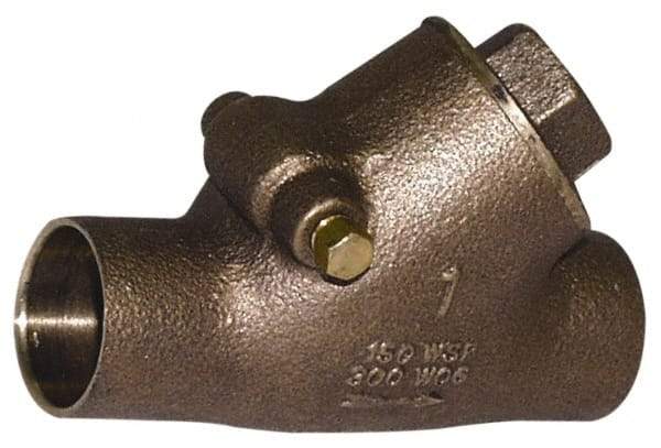 Legend Valve - 2" Bronze Check Valve - Y-Pattern, Soldered x Soldered, 300 WOG - USA Tool & Supply