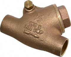 Legend Valve - 1/2" Bronze Check Valve - Y-Pattern, Soldered x Soldered, 300 WOG - USA Tool & Supply