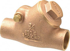 Legend Valve - 3/4" Bronze Check Valve - Y-Pattern, Soldered x Soldered, 300 WOG - USA Tool & Supply