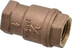 Legend Valve - 1/2" Bronze Check Valve - Inline, FNPT x FNPT, 250 WOG - USA Tool & Supply
