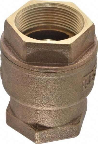 Legend Valve - 1-1/2" Bronze Check Valve - Inline, FNPT x FNPT, 250 WOG - USA Tool & Supply
