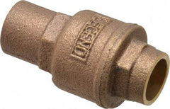 Legend Valve - 1/2" Bronze Check Valve - Inline, Soldered x Soldered, 250 WOG - USA Tool & Supply