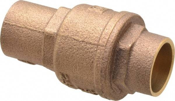 Legend Valve - 3/4" Bronze Check Valve - Inline, Soldered x Soldered, 250 WOG - USA Tool & Supply