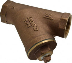 Legend Valve - 1-1/2" Pipe, FNPT Ends, Bronze Y-Strainer - 300 psi WOG Rating, 150 psi WSP Rating - USA Tool & Supply