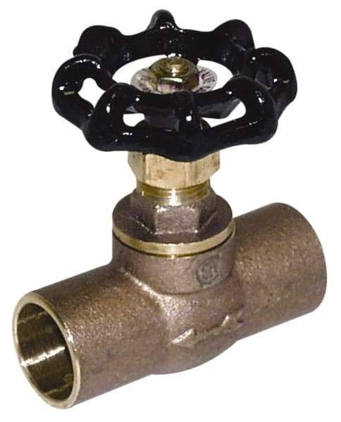 Legend Valve - 1/2" Pipe, 125 psi WOG Rating, Lead Free Brass, Stop Valve - Handwheel Handle, C x C Sweat End Connections - USA Tool & Supply