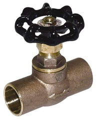 Legend Valve - 3/4" Pipe, 125 psi WOG Rating, Lead Free Brass, Stop Valve - Handwheel Handle, C x C Sweat End Connections - USA Tool & Supply