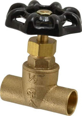 Legend Valve - 1/2" Pipe, 125 psi WOG Rating, Brass, Stop Valve - Handwheel Handle, Soldered x Soldered End Connections - USA Tool & Supply