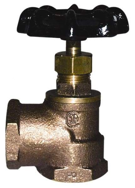 Legend Valve - 3/4" Pipe, 125 psi WOG Rating, Lead Free Brass Angle, Stop Valve - Handwheel Handle, FNPT x FNPT End Connections - USA Tool & Supply