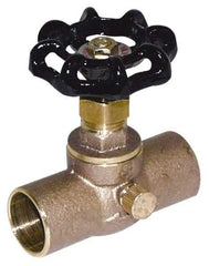 Legend Valve - 1/2" Pipe, 125 psi WOG Rating, Lead Free Brass Stop & Waste Valve - Handwheel Handle, FNPT x FNPT End Connections - USA Tool & Supply