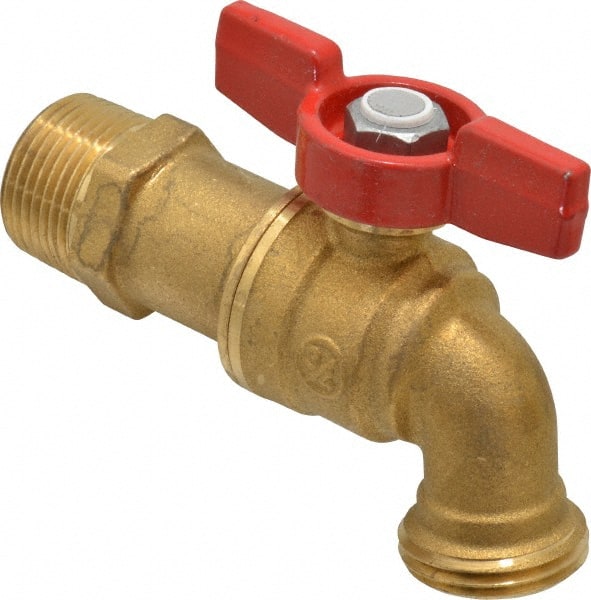 Legend Valve - 3/4 Inch Pipe, 125 psi WOG Rating, Brass Hose Bibb, Stop Valve - USA Tool & Supply