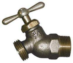 Legend Valve - 3/4" Pipe, 125 psi WOG Rating, Lead Free Brass Hose Bibb, Stop Valve - Tee Handle, MNPT x GHT End Connections - USA Tool & Supply