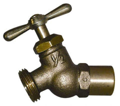 Legend Valve - 1/2" Pipe, 125 psi WOG Rating, Lead Free Brass Hose Bibb, Stop Valve - Tee Handle, MSWT x GHT End Connections - USA Tool & Supply