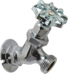 Legend Valve - 1/2" Pipe, Chrome Plated Brass Sillcock - Handwheel Handle, FNPT x GHT End Connections, 125 psi WOG Rating - USA Tool & Supply