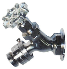 Legend Valve - 1/2" Pipe, Chrome Plated Brass Sillcock with Vacuum Breaker - Handwheel Handle, FNPT x GHT End Connections, 125 psi WOG Rating - USA Tool & Supply