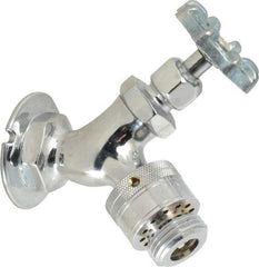 Legend Valve - 3/4" Pipe, Chrome Plated Brass Sillcock with Vacuum Breaker - Handwheel Handle, FNPT x GHT End Connections, 125 psi WOG Rating - USA Tool & Supply