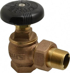 Legend Valve - 3/4" Pipe, 60 psi WOG Rating, FNPT x Male Union End Connections, Handwheel Steam Angle Radiator Valve - 15 psi Steam Pressure Rating, Bronze - USA Tool & Supply