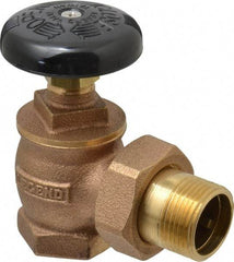 Legend Valve - 1" Pipe, 60 psi WOG Rating, FNPT x Male Union End Connections, Handwheel Steam Angle Radiator Valve - 15 psi Steam Pressure Rating, Bronze - USA Tool & Supply