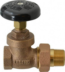 Legend Valve - 3/4" Pipe, 200 psi WOG Rating, FNPT x Male Union End Connections, Handwheel Steam Gate Radiator Valve - 125 psi Steam Pressure Rating, Bronze - USA Tool & Supply