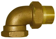 Legend Valve - 1/2" Pipe, 60 psi WOG Rating, FNPT x Male Union End Connections, Union Elbow Radiator Valve - 15 psi Steam Pressure Rating, Bronze - USA Tool & Supply