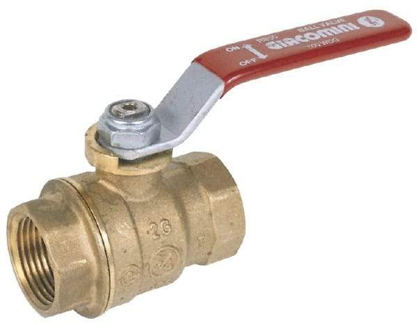 Legend Valve - 2-1/2" Pipe, Full Port, Stainless Steel Standard Ball Valve - 2 Piece, Inline - One Way Flow, FNPT x FNPT Ends, Locking Lever Handle, 1,000 WOG, 150 WSP - USA Tool & Supply