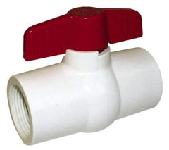 Legend Valve - 2-1/2" Pipe, Full Port, PVC Miniature Ball Valve - Inline - One Way Flow, FNPT x FNPT Ends, Tee Handle, 150 WOG - USA Tool & Supply