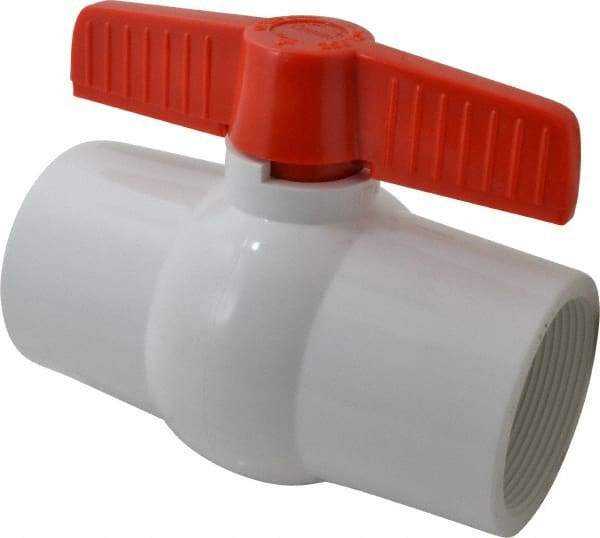 Legend Valve - 3" Pipe, Full Port, PVC Miniature Ball Valve - Inline - One Way Flow, FNPT x FNPT Ends, Tee Handle, 150 WOG - USA Tool & Supply