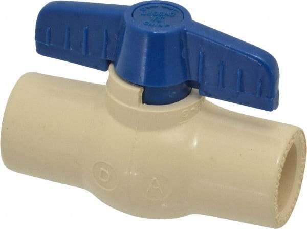 Legend Valve - 1/2" Pipe, Large Port, CPVC Miniature Ball Valve - Inline - One Way Flow, Solvent x Solvent Ends, Tee Handle, 150 WOG - USA Tool & Supply
