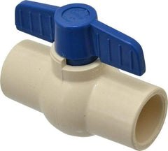 Legend Valve - 1" Pipe, Large Port, CPVC Miniature Ball Valve - Inline - One Way Flow, Solvent x Solvent Ends, Tee Handle, 150 WOG - USA Tool & Supply