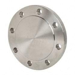 Merit Brass - 4" Pipe, 9" OD, Stainless Steel, Blind Pipe Flange - 7-1/2" Across Bolt Hole Centers, 3/4" Bolt Hole, 150 psi, Grades 316 & 316L - USA Tool & Supply