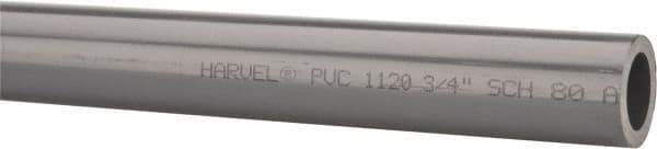 Made in USA - 3/4" Pipe, 60" Long PVC Unthreaded Plastic Pipe Nipple - 690 Max psi, 0.724" ID x 1.05" OD, Schedule 80, Gray - USA Tool & Supply