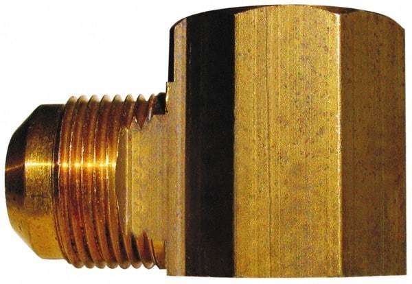 Cerro - 5/8" Tube OD, 45° Brass Flared Tube Female Elbow - 1/2 Flare x FIP Ends - USA Tool & Supply
