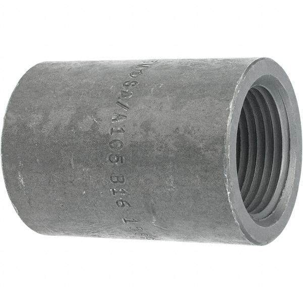 Made in USA - Size 1", Class 3,000, Forged Carbon Steel Black Pipe Coupling - 925 psi, Threaded End Connection - USA Tool & Supply