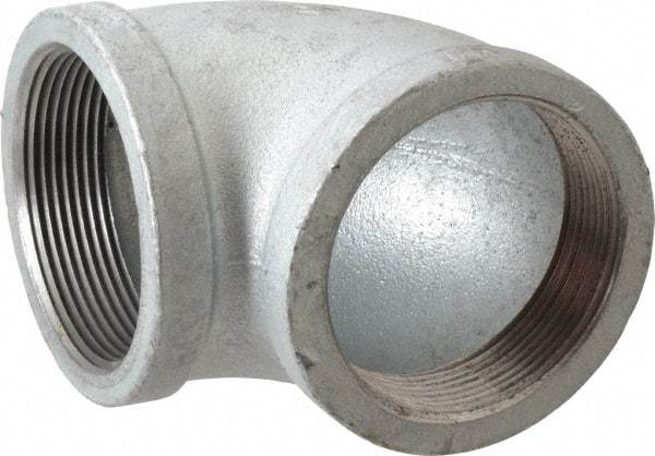 Made in USA - Class 150, 3" Galvanized Pipe 90° Elbow - Threaded, Malleable Iron - USA Tool & Supply