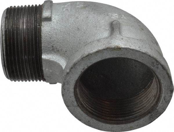 Made in USA - Class 150, 1-1/2" Galvanized Pipe 90° Street Elbow - Threaded, Malleable Iron - USA Tool & Supply
