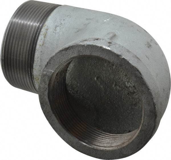 Made in USA - Class 150, 3" Galvanized Pipe 90° Street Elbow - Threaded, Malleable Iron - USA Tool & Supply