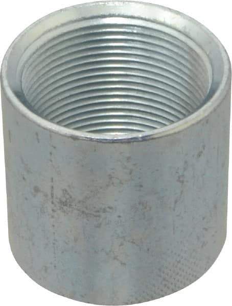 Made in USA - Class 150, 1-1/2" Galvanized Pipe Coupling - Threaded, Malleable Iron - USA Tool & Supply