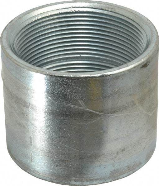 Made in USA - Class 150, 3" Galvanized Pipe Coupling - Threaded, Malleable Iron - USA Tool & Supply