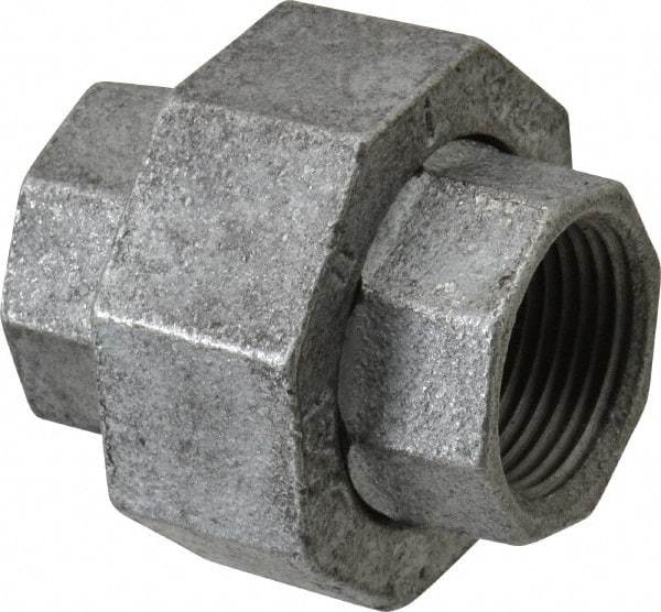 Made in USA - Class 150, 1" Galvanized Pipe Union - Threaded, Malleable Iron - USA Tool & Supply