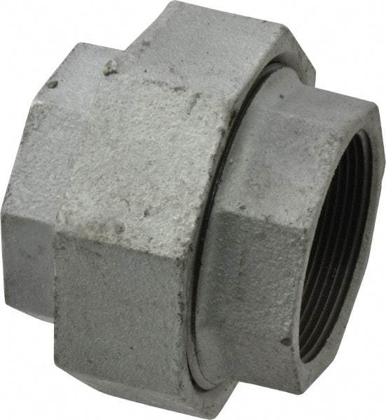 Made in USA - Class 150, 2" Galvanized Pipe Union - Threaded, Malleable Iron - USA Tool & Supply