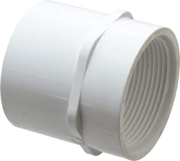 Value Collection - 2-1/2" PVC Plastic Pipe Female Adapter - Schedule 40, Slip x FIPT End Connections - USA Tool & Supply