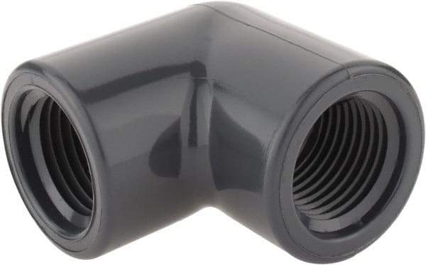 Value Collection - 1/2" PVC Plastic Pipe 90° Elbow - Schedule 80, FIPT x FIPT End Connections - USA Tool & Supply